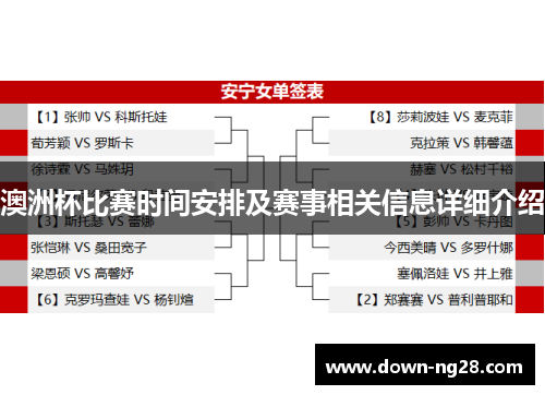 澳洲杯比赛时间安排及赛事相关信息详细介绍